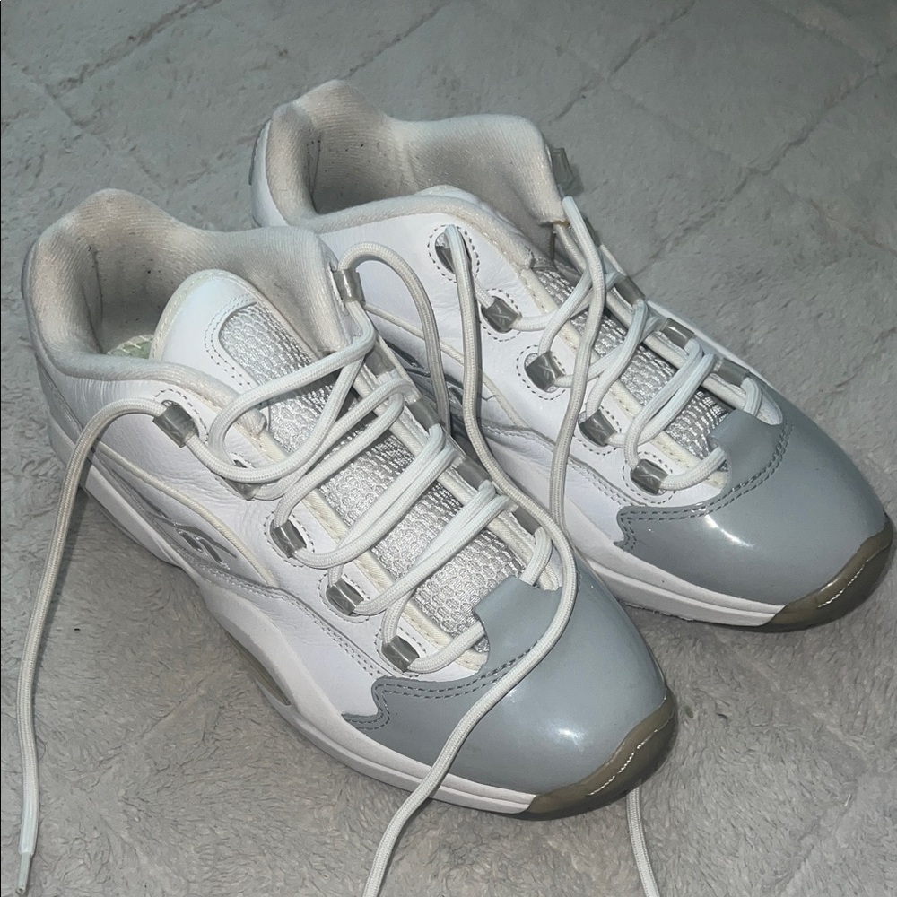 Reebok White and Gray Sneakers